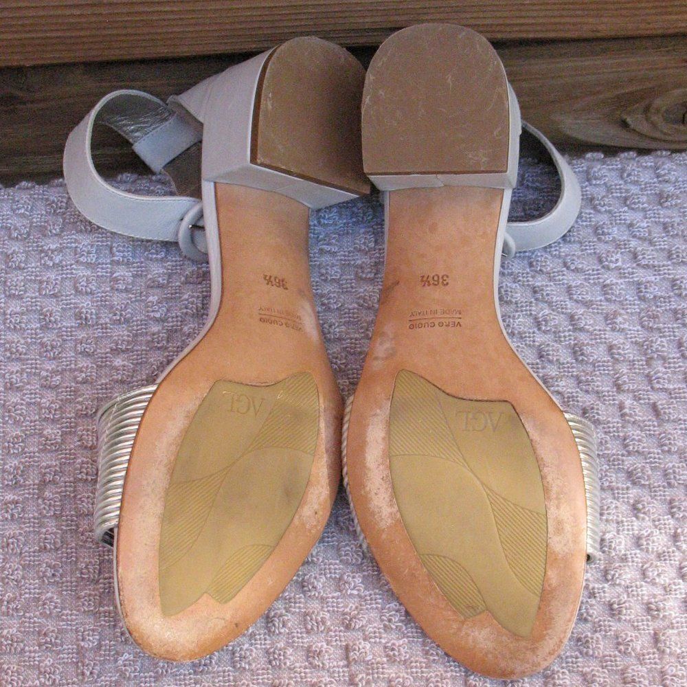 AGL Silver Block Heel Sandals - Picture 9 of 9